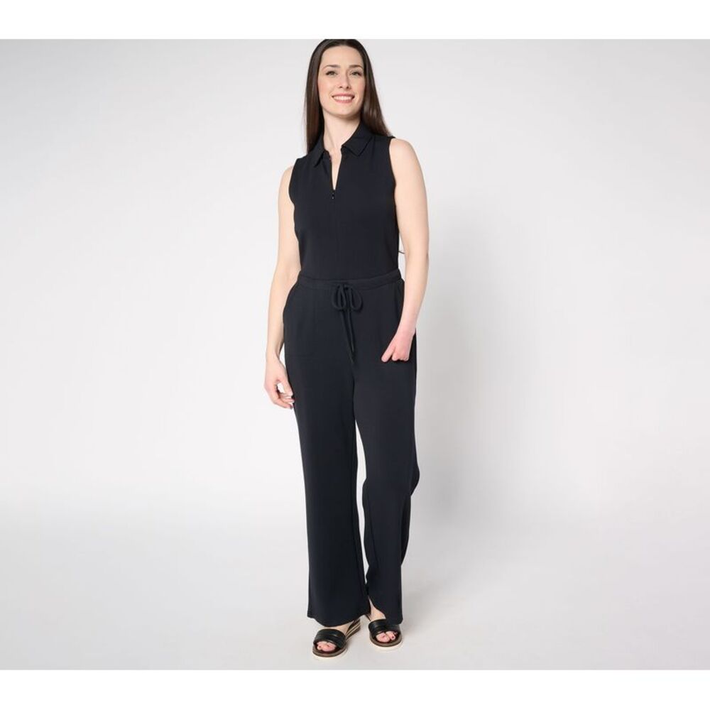 SUNNYLiFE Women's Dress Sz L ScubaLuxe Zip Front Black